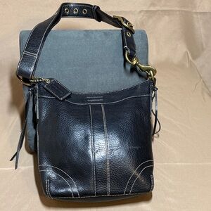 Coach Bleecker Black Pebbled Leather Bag